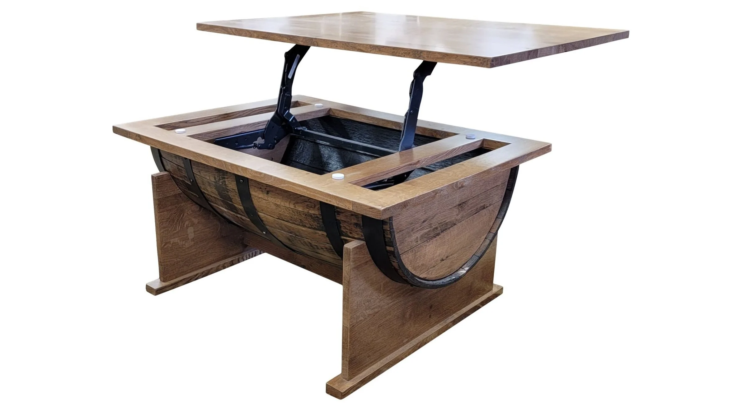 Barrel Coffee Table with Lift Top — EZ Mountain Rustic Furniture
